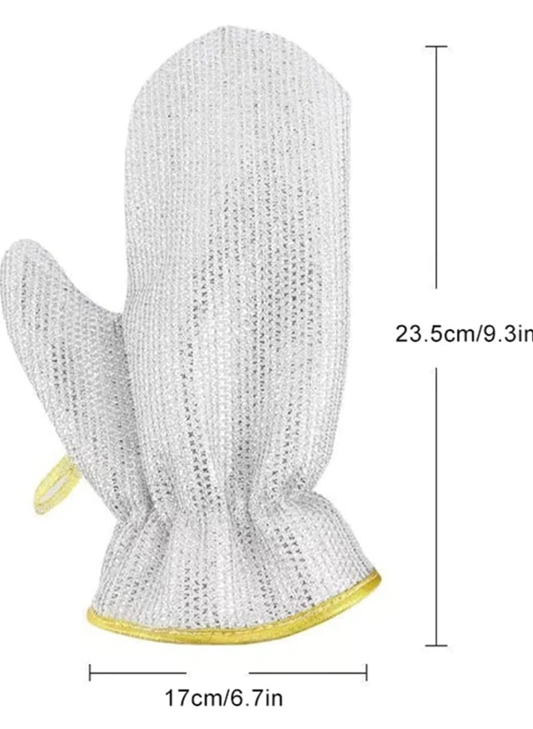 ImpactStrong Wire Dishwashing Gloves Kitchen Cleaning Household Cleaning Tools Heat Insulation Anti-Hot Waterproof Durable Skin-Friendly Reusable Kitchen Gloves For PCENF5313 Washing Dishes Wiping Pots 1 PAIR