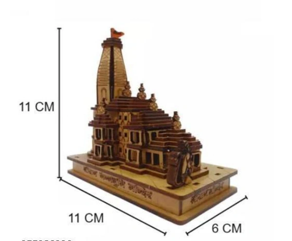 Ram Mandir, Wooden Ram Mandir, Ram Darbar, Ram Mandir 3D Model.Name: Ram Mandir, Wooden Ram Mandir, Ram Darbar, Ram Mandir 3D Model.Material: WoodType: FigurinesNet Quantity (N): 1Product Length: 1.5 cmProduct Height: 1.5 cmProduct Breadth: 1.5 cmMaterial : WoodenType : RamProduct Length : 6 cmProduct Height : 11 cmProduct Breadth : 11 cmNet Quantity (N) : 1Country of Origin: India