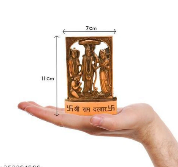 Ram Darbar Idol 11cm Copper FinishName: Ram Darbar Idol 11cm Copper FinishMaterial: MetalType: RamProduct Length: 7 cmProduct Height: 11 cmProduct Breadth: 1 cmNet Quantity (N): 1Ram Darbar Idol 11cm Copper FinishCountry of Origin: India