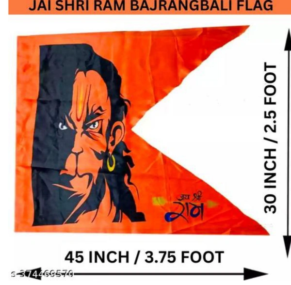 Hanuman Ji Bhagwa Jai Shree Ram Flag Big Size(45Inch X 30Inch) AAYODYA RAM MANDIR SPECIAL LAUNCHName: Hanuman Ji Bhagwa Jai Shree Ram Flag Big Size(45Inch X 30Inch) AAYODYA RAM MANDIR SPECIAL LAUNCHProduct Breadth: 1 InchProduct Height: 1 InchProduct Length: 1 InchNet Quantity (N): Pack Of 1Introducing the Jai Shree Ram Mandir Bhagwa Flag, a symbolic representation of devotion and 