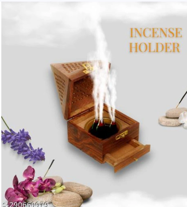 Handicrafts Handmade Incense HolderName: Handicrafts Handmade Incense HolderMaterial: WoodProduct Breadth: 3.5 InchProduct Height: 6 InchProduct Length: 3.5 InchNet Quantity (N): 1Made using strong and durable Rosewood - one of the finest timbersCountry of Origin: India