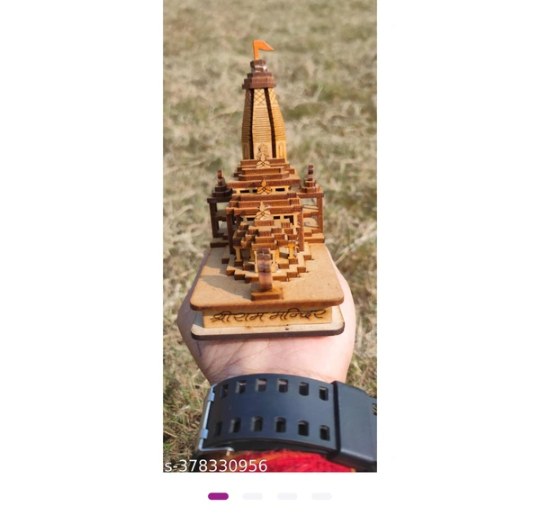 Haridwar Divine Ayodhya ji Shree Ram Dham Hanuman Mandir Temple  For Home Puja, Temple, Diwali, Car DashboardName: Haridwar Divine Ayodhya ji Shree Ram Dham Hanuman Mandir Temple  For Home Puja, Temple, Diwali, Car DashboardMaterial: WoodenType: RamProduct Length: 12 cmProduct Height: 12 cmProduct Breadth: 6 cmNet Quantity (N): 1Haridwar Divine Shri Ram Mandir 3-D Model of is Hand 
