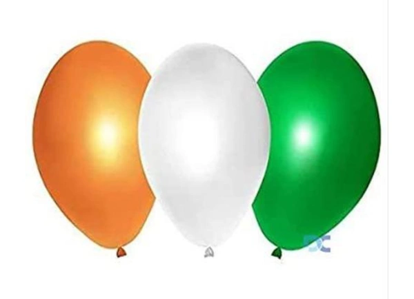 Independence Day Balloons, Tricolor - 30 Pcs - Independence Day Decorations of Indian Flag colors Tiranga Balloons/ Republic Day Pack 30 BALLOONSName: Independence Day Balloons, Tricolor - 30 Pcs - Independence Day Decorations of Indian Flag colors Tiranga Balloons/ Republic Day Pack 30 BALLOONSType: BalloonsColor: MulticolorFeatured Character: AnimalAge Group: Up to 12 monthsNet Q