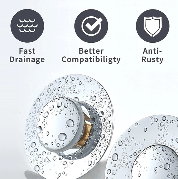 Luteti Universal PCENF5316 Bathroom Sink Stopper, for 1.06-1.5 inch US Standard Basin Pop Up Sink Drain Strainer, Bathtub Converter Sink Drain Strainer Plug No Overflow with Basket Hair Catcher67%off