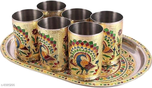 MEENAKARI GLASS AND TRAY SET PCENF5318 (6 GLASS + 1 TRAY)*Material: Stainless SteelCapacity: 1Product Breadth: Product Dependent Inch,CmProduct Height: Product Dependent Inch,CmProduct Length: Product Dependent Inch,CmNet Quantity (N): MultipackDispatch: 1 Day*Proof of Safe Delivery! Click to know on Safety Standards of Delivery Partners- https://ltl.sh/y_nZrAV3