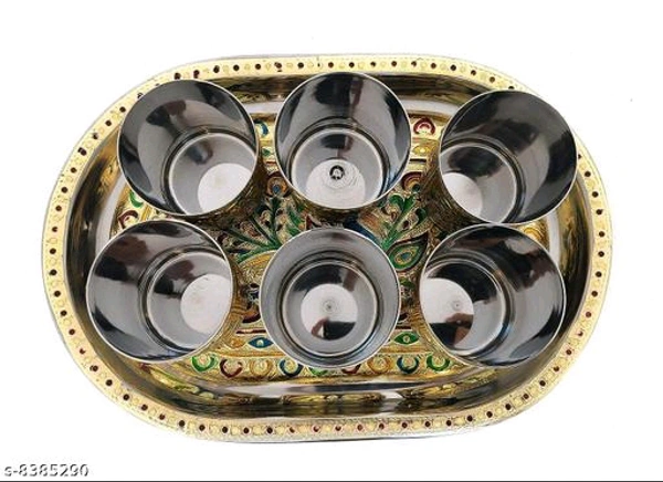 MEENAKARI GLASS AND TRAY SET PCENF5318 (6 GLASS + 1 TRAY)*Material: Stainless SteelCapacity: 1Product Breadth: Product Dependent Inch,CmProduct Height: Product Dependent Inch,CmProduct Length: Product Dependent Inch,CmNet Quantity (N): MultipackDispatch: 1 Day*Proof of Safe Delivery! Click to know on Safety Standards of Delivery Partners- https://ltl.sh/y_nZrAV3