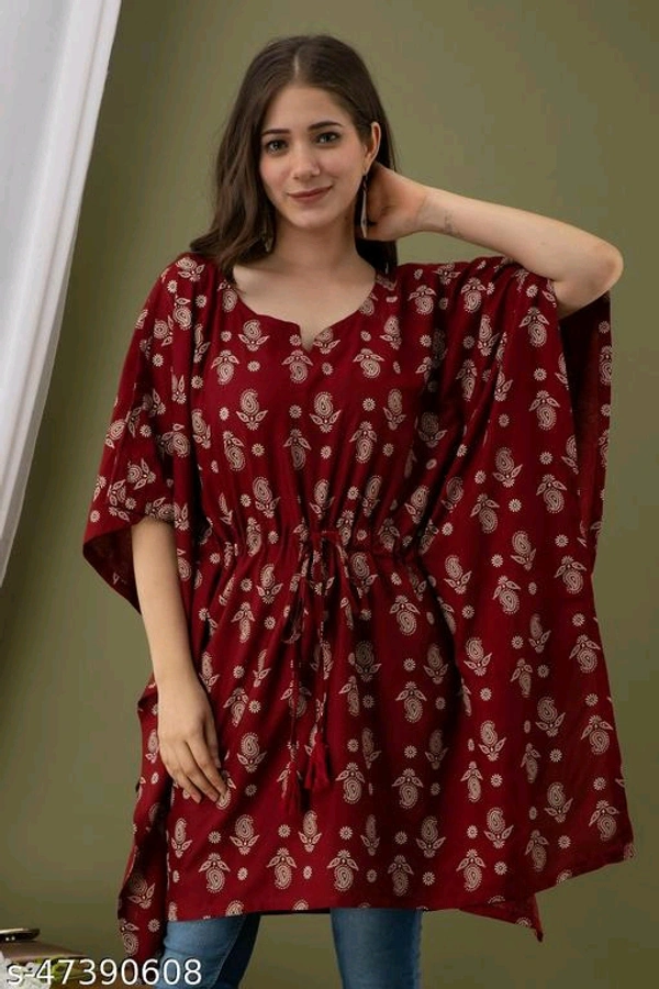 Trendy Modern Women PCENF5343 Tops & Tunics*Fabric: RayonSleeve Length: Three-Quarter SleevesPattern: PrintedNet Quantity (N): 1Sizes:S (Bust Size: 36 in, Length Size: 34 in) M (Bust Size: 38 in, Length Size: 34 in) L (Bust Size: 40 in, Length Size: 34 in) XL (Bust Size: 42 in, Length Size: 34 in) XXL (Bust Size: 44 in, Length Size: 34 in) XXXL, 4XLDispatch: 1 Day*Proof of Safe D - XXL