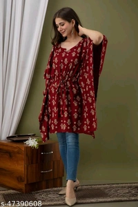Trendy Modern Women PCENF5343 Tops & Tunics*Fabric: RayonSleeve Length: Three-Quarter SleevesPattern: PrintedNet Quantity (N): 1Sizes:S (Bust Size: 36 in, Length Size: 34 in) M (Bust Size: 38 in, Length Size: 34 in) L (Bust Size: 40 in, Length Size: 34 in) XL (Bust Size: 42 in, Length Size: 34 in) XXL (Bust Size: 44 in, Length Size: 34 in) XXXL, 4XLDispatch: 1 Day*Proof of Safe D - XXL