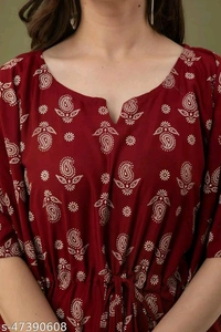 Trendy Modern Women PCENF5343 Tops & Tunics*Fabric: RayonSleeve Length: Three-Quarter SleevesPattern: PrintedNet Quantity (N): 1Sizes:S (Bust Size: 36 in, Length Size: 34 in) M (Bust Size: 38 in, Length Size: 34 in) L (Bust Size: 40 in, Length Size: 34 in) XL (Bust Size: 42 in, Length Size: 34 in) XXL (Bust Size: 44 in, Length Size: 34 in) XXXL, 4XLDispatch: 1 Day*Proof of Safe D - XXL