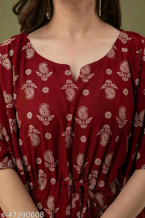 Trendy Modern Women PCENF5343 Tops & Tunics*Fabric: RayonSleeve Length: Three-Quarter SleevesPattern: PrintedNet Quantity (N): 1Sizes:S (Bust Size: 36 in, Length Size: 34 in) M (Bust Size: 38 in, Length Size: 34 in) L (Bust Size: 40 in, Length Size: 34 in) XL (Bust Size: 42 in, Length Size: 34 in) XXL (Bust Size: 44 in, Length Size: 34 in) XXXL, 4XLDispatch: 1 Day*Proof of Safe D - XXL