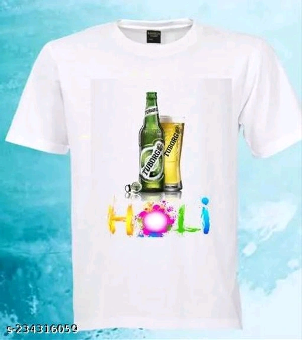 Classic Fashionable Men PCENF5368 Tshirts For Holi *Fabric:e Length: Short SleevesPattern: PrintedNet Quantity (N): 1Sizes:XXS (Chest Size: 32 in, Length Size: 24 in) XS (Chest Size: 34 in, Length Size: 25 in) S (Chest Size: 36 in, Length Size: 26 in) M (Chest Size: 38 in, Length Size: 27 in) L (Chest Size: 40 in, Length Size: 28 in) XL (Chest Size: 42 in, Length Size: 29 in - L, Bura Na Mano Holi Hai