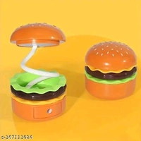 Burger Design Desk Night Lamp for Kids & Adults, Rechargeable Desk Lamp with Adjustable Neck Dimmable Touch Switch & Sharpener (Pack of 1, Multicolor)Name: Burger Design Desk Night Lamp for Kids & Adults, Rechargeable Desk Lamp with Adjustable Neck Dimmable Touch Switch & Sharpener (Pack of 1, Multicolor)Material: ABSAssembly: Fully AssembledBase Fixture Material: PCENF5385