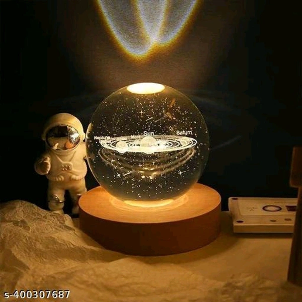 Hari enterprise PCENF5411 3D Crystal Ball Night Light Clear Galaxy LED Light with Wooden Base Glass Ball Ornaments Nightlight Decolamp with Touch Switch LED Light Decorative Lamp Gifts for Home Desktop Decor-MoonName: Hari enterprise 3D Crystal Ball Night Light Clear Galaxy LED Light with Wooden Base Glass Ball Ornaments Nightlight Decolamp with Touch Switch LED Light  - Solar System