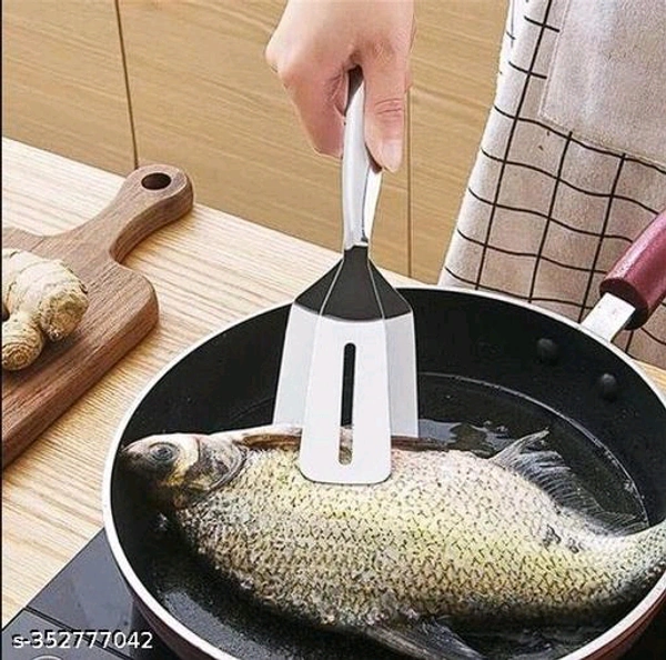 Food Tongs PCENF5422 | SS Tongs Clamp | Spatula Tongs | Steak Clamp | BBQ Cooking Tool Frying Turner | Double Sided Spatula |Multifunctional Stainless Steel Food Flipping Clip | Steak Tong Food Clamp | Hamburgers Patties Pancakes Kitchen Tongs | Pack of 1 |Name: Food Tongs | SS Tongs Clamp | Spatula Tongs | Steak Clamp | BBQ Cooking Tool Frying Turner | Double Sided Spatula 