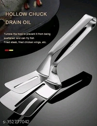 Food Tongs PCENF5422 | SS Tongs Clamp | Spatula Tongs | Steak Clamp | BBQ Cooking Tool Frying Turner | Double Sided Spatula |Multifunctional Stainless Steel Food Flipping Clip | Steak Tong Food Clamp | Hamburgers Patties Pancakes Kitchen Tongs | Pack of 1 |Name: Food Tongs | SS Tongs Clamp | Spatula Tongs | Steak Clamp | BBQ Cooking Tool Frying Turner | Double Sided Spatula 