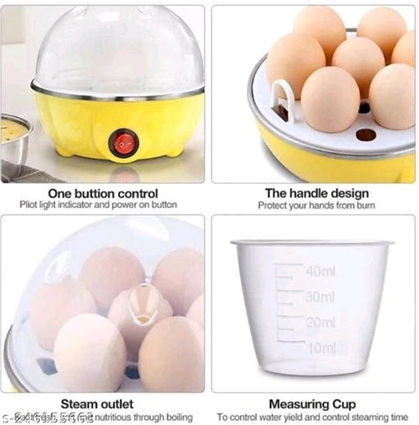 Electric Egg PCENF5425 Steamer Hard And Soft Boiled Electric Egg Poacher (Colour As Per Availability) Egg Cooker (Multicolor, 7 Eggs)Name: Electric Egg Steamer Hard And Soft Boiled Electric Egg Poacher (Colour As Per Availability) Egg Cooker (Multicolor, 7 Eggs)Capacity (Number Of Eggs): 7Product Breadth: 11 CmProduct Height: 10 CmProduct Length: 15 CmNet Quantity (N)i