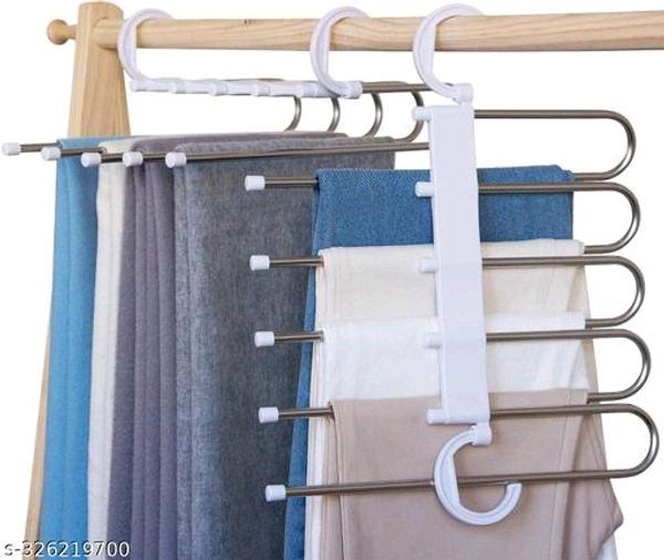 Pack Of PCENF5430 2 Stainless Steel 5 In 1 Hanger PackGT Span Mystic Metal 5 in 1 Magic Foldable Hangers for Clothes, Hanger for Wardrobe, Foldable Hanger for Saree, Multi-Purpose Hanger for Clothes, Stainless Steel Hangers of 2Name: Pack Of 2 Stainless Steel 5 In 1 Hanger PackGT Span Mystic Metal 5 in 1 Magic Foldable Hangers for Clothes, Hanger for Wardrobe