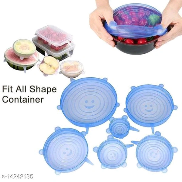 Set of 6 PCENF5432 Reusable Safety Silicone Stretch Dishwasher Microwave and Freezer Safe Lids Flexible Covers for Rectangle Round Square - Bowls Dishes Plates Cans Jars Glassware and Mugs - MulticolourName: Set of 6 Reusable Safety Silicone Stretch Dishwasher Microwave and Freezer Safe Lids Flexible Covers for Rectangle Round Square 
