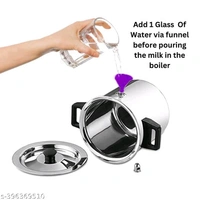 Stainless Steel Milk Boiler PCENF5439 | Milk Cooker | Milk Pot With Handle, Whistle And FunnelName: 1 Litre Stainless Steel Milk Boiler | Milk Cooker | Milk Pot With Handle, Whistle And FunnelMaterial: Stainless SteelSurface Coating: Non CoatedUsage: Multi-UtilityFeatures: Both Gas stovetop & Induction CompatibleProduct Breadth: 13 CmProduct Height: 13 CmProduct Length: 13 CmNet  - 1 Litre