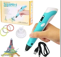 3D PCENF5441 Printing Drawing Pen with 3 pcs x 1.75mm PLA Filament for Kids and Adults Creative Modelling, ProjectName: 3D Printing Drawing Pen with 3 pcs x 1.75mm PLA Filament for Kids and Adults Creative Modelling, ProjectInk Colour: MulticolourNet Quantity (N): 1Easy to Use & Safe for Kids:- Simply Plug-in the 3D Pen , Set the Desired Temperature & when the LED in the 3D Pen 
