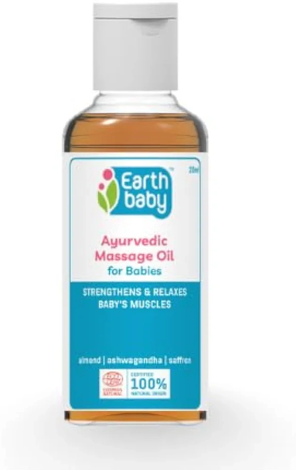 Earth Bay Earthbaby Ayurvedic Baby Massage Oil, Certified 100% Natural Origin (20) ml - 20