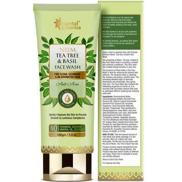 St Botanica St. Botanica Neem, Tea Tree And Basil Anti Acne Face Wash, 100ml - 100 ml