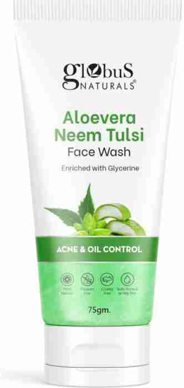 Globus Naturals Aloe vera Neem Tulsi Enriched With Glycerin & Oil Control Formula Face Wash