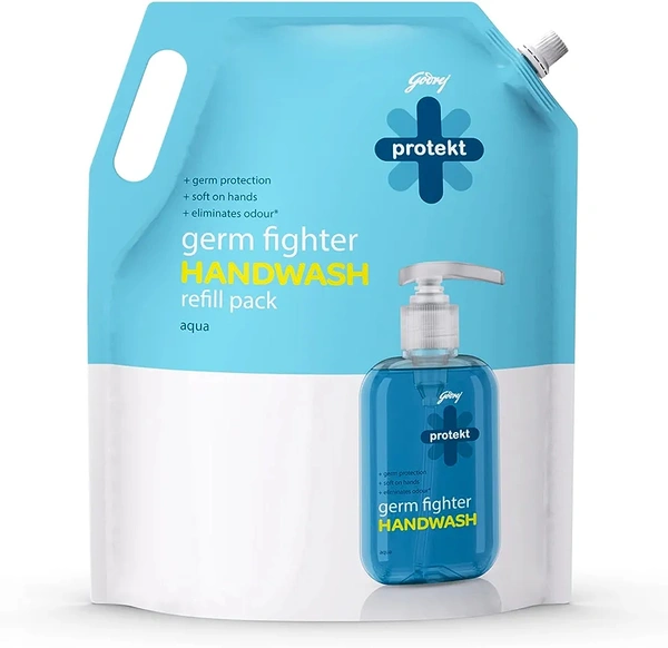 Godrej Mr Magic Godrej Protekt Germ Fighter Handwash Refill Pack | Aqua | Germ Protection & Soft on Hands - 1.5 L - 1.5 L