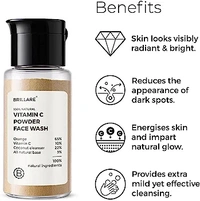 Billare Brillare Vitamin C Face Wash | for Pigmentation & Dark Spots Coconut Skin Brightening 100% Natural Powder Facewash - Raw Sienna