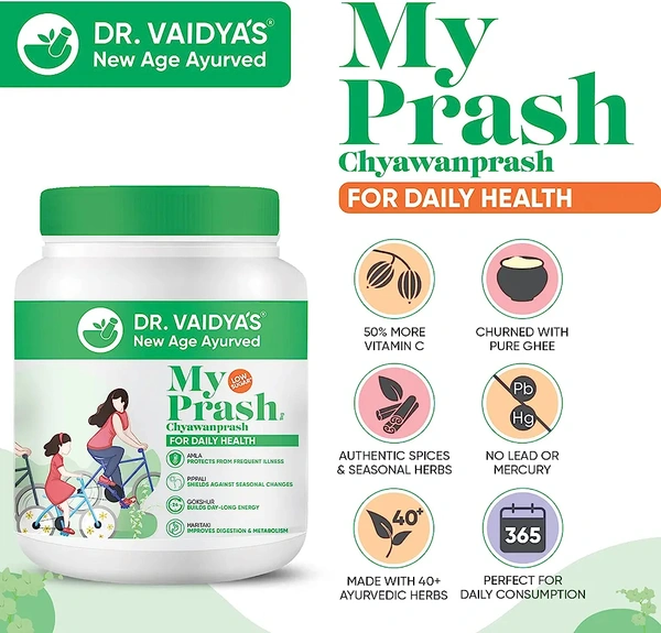 Dr VAIDYA DR. VAIDYA'S new age ayurveda MyPrash Chyawanprash for Daily Health, Immunity Booster, Nourish Stamina & Energy, Ayurvedic, Natural, All Age Groups, Rich in Antioxidants, Anti-aging, 1 Kg (Pack of 1) - 500g