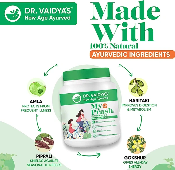 Dr VAIDYA DR. VAIDYA'S new age ayurveda MyPrash Chyawanprash for Daily Health, Immunity Booster, Nourish Stamina & Energy, Ayurvedic, Natural, All Age Groups, Rich in Antioxidants, Anti-aging, 1 Kg (Pack of 1) - 500g