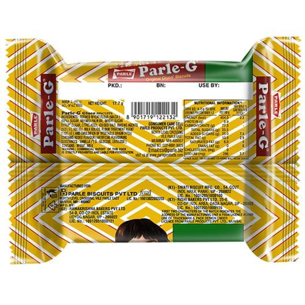 Parle Premium Original Glucose Biscuits - Parle-G, 17.7 g Pouch