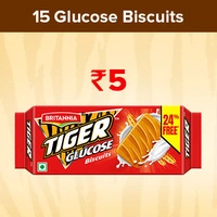Britannia Tiger Glucose Biscuit - Ready To Eat, Crunchy Snack, 42.7 g Pouch