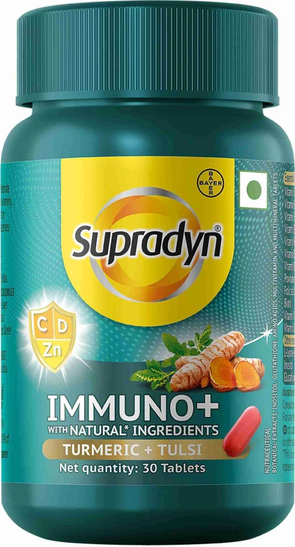 Supradyn Immuno+,Multivitamin,Immunity Booster with Vit C, Vit D, Zinc, 30 Tabs  (30 Tablets)
