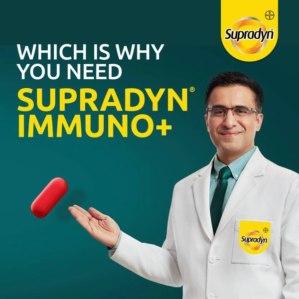 Supradyn Immuno+,Multivitamin,Immunity Booster with Vit C, Vit D, Zinc, 30 Tabs  (30 Tablets)
