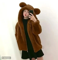Wool Blend Fur Jacket For Women - S M L Xl