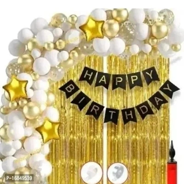 Happy Birthday Decoration Combo Kit With Banner Balloons - Free, Hokey Pokey