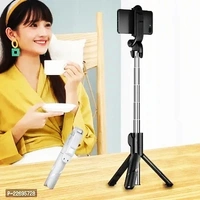 Black  3 In 1 Selfie Stick Tripod With Wireless Remote - Black