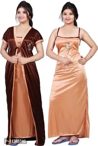 Best Selling 2-IN-1 Satin Night Gowns/Nighty at Best Prices - Buccaneer