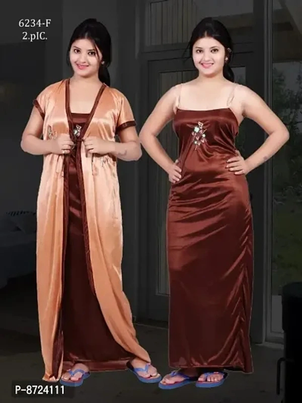 Best Selling 2-IN-1 Satin Night Gowns/Nighty at Best Prices - Buccaneer