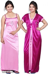Best Selling 2-IN-1 Satin Night Gowns/Nighty at Best Prices - Buccaneer