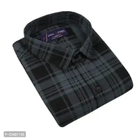 TRENDY COTTON LONG SLEEVES CASUAL BLACK SHIRT FOR PARTY  - Black
