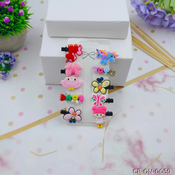 ( SET 0F 10 | RANDOM & MIX ) Enchanted Fanciful Delights Alligator Hair Pin Assortment - Whimsical Mix and Match Collection for Little Fashionistas