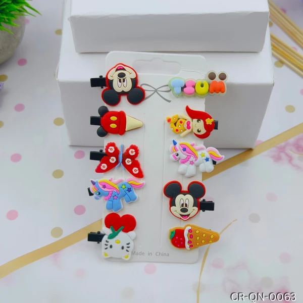 KANAF ( SET OF 10 | RANDOM & MIX WITH MICKEY MOUSE ) Enchanted Mickey Mouse Whimsy Alligator Hair Pin Assortment - Vibrant Mix and Match Collection for Little Fashionistas