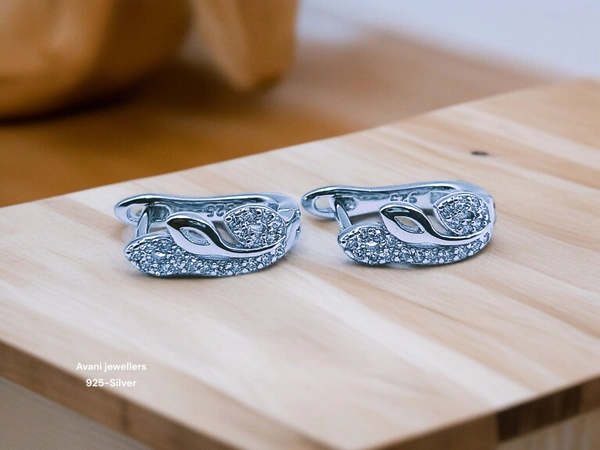 Silver Italian Fancy Earrings - 2.56