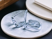 Silver Italian Fancy Earrings - 2.56