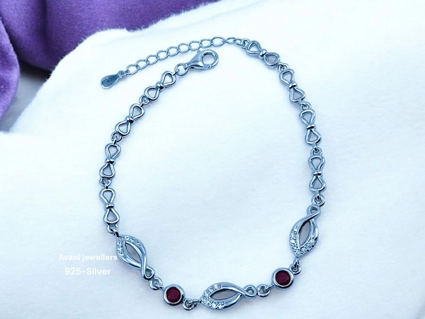 Silver Ladies Fancy Bracelet - 8 INCH, 6.6