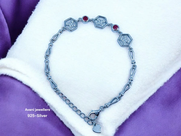 Silver Ladies Fancy Bracelet - 7.5 INCH, 6.95