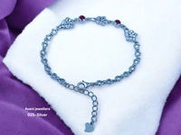Silver Ladies Fancy Bracelet - PINK, 8 INCH, 6.78