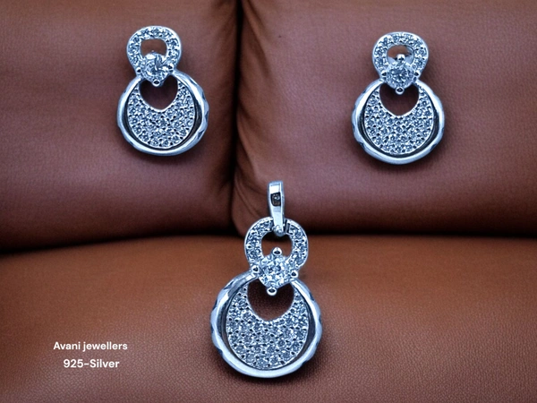 Silver Italian Fancy Pendant Set - 3.14
